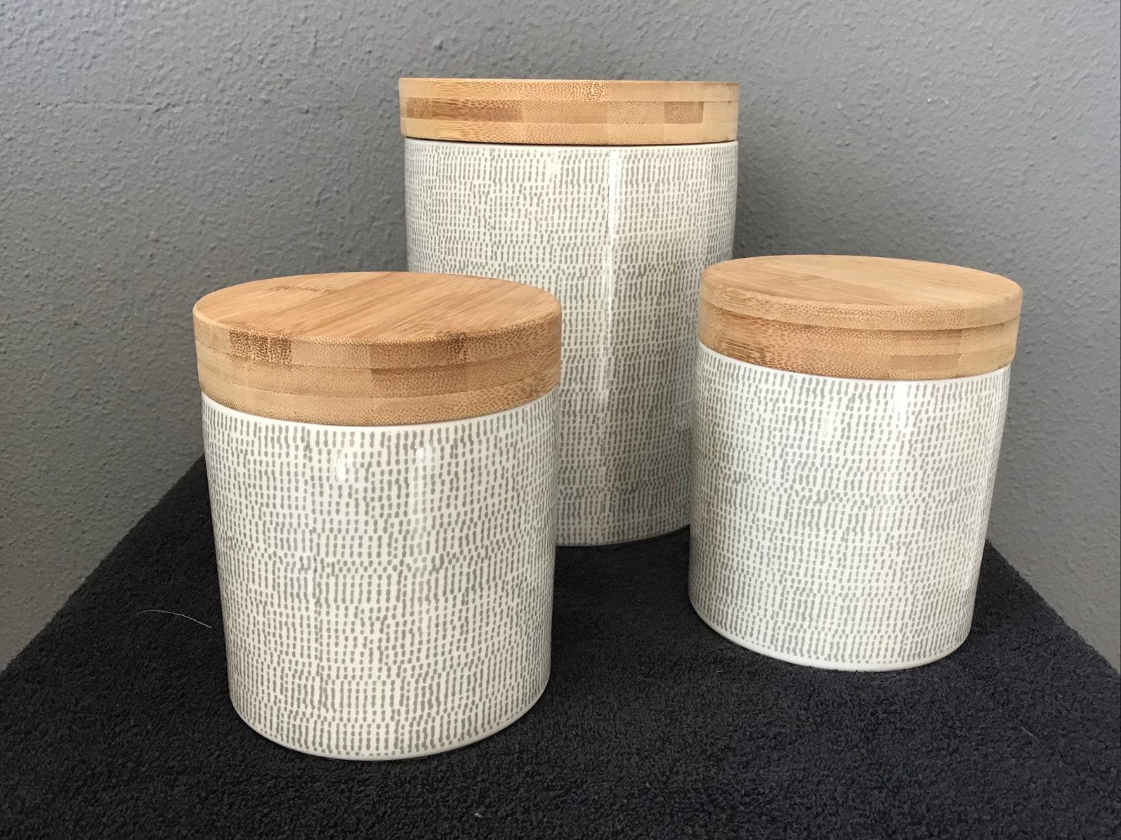 Loods5 Grote Voorraadpotten met houten deksel * set van 3, Ophalen of Verzenden, Zo goed als nieuw