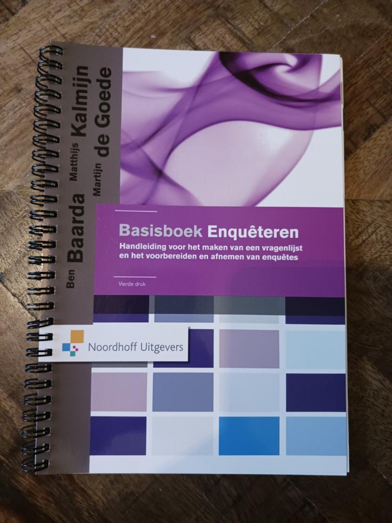 Basisboek Enquêteren - Vierde druk, Boeken, Studieboeken en Cursussen, Ben Baarda, Matthijs Kalmijn, Martijn de Goede, Zo goed als nieuw