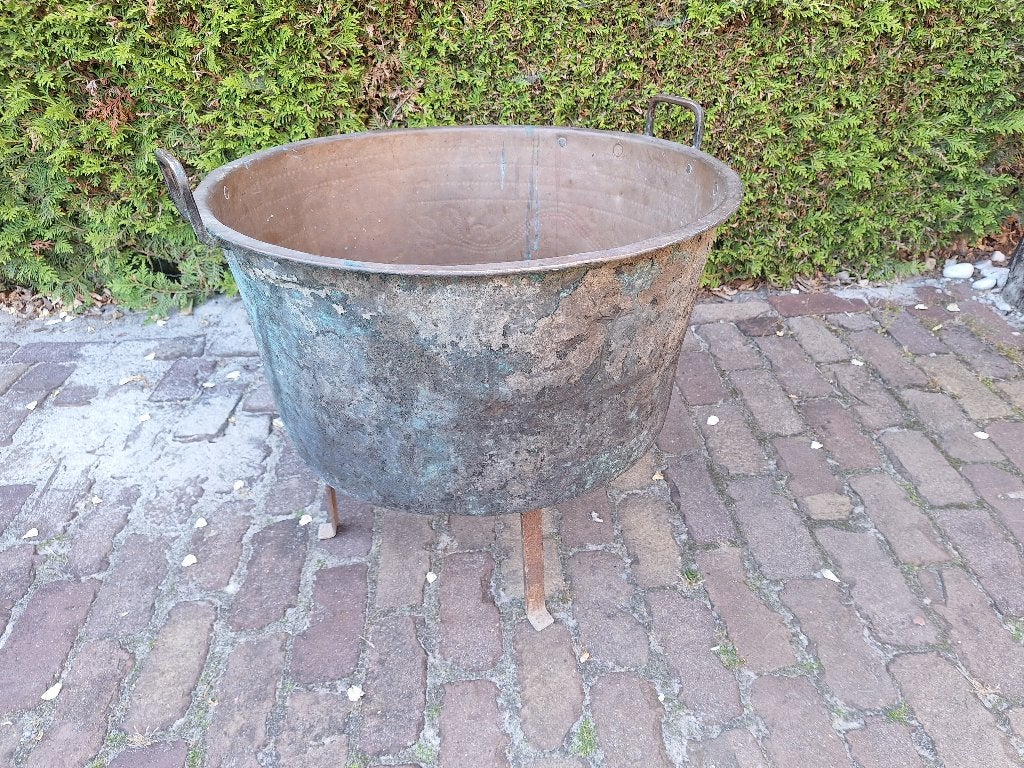 antieke koperen ketel bak Frans stander, Antiek en Kunst, Antiek | Koper en Brons, Ophalen, Koper