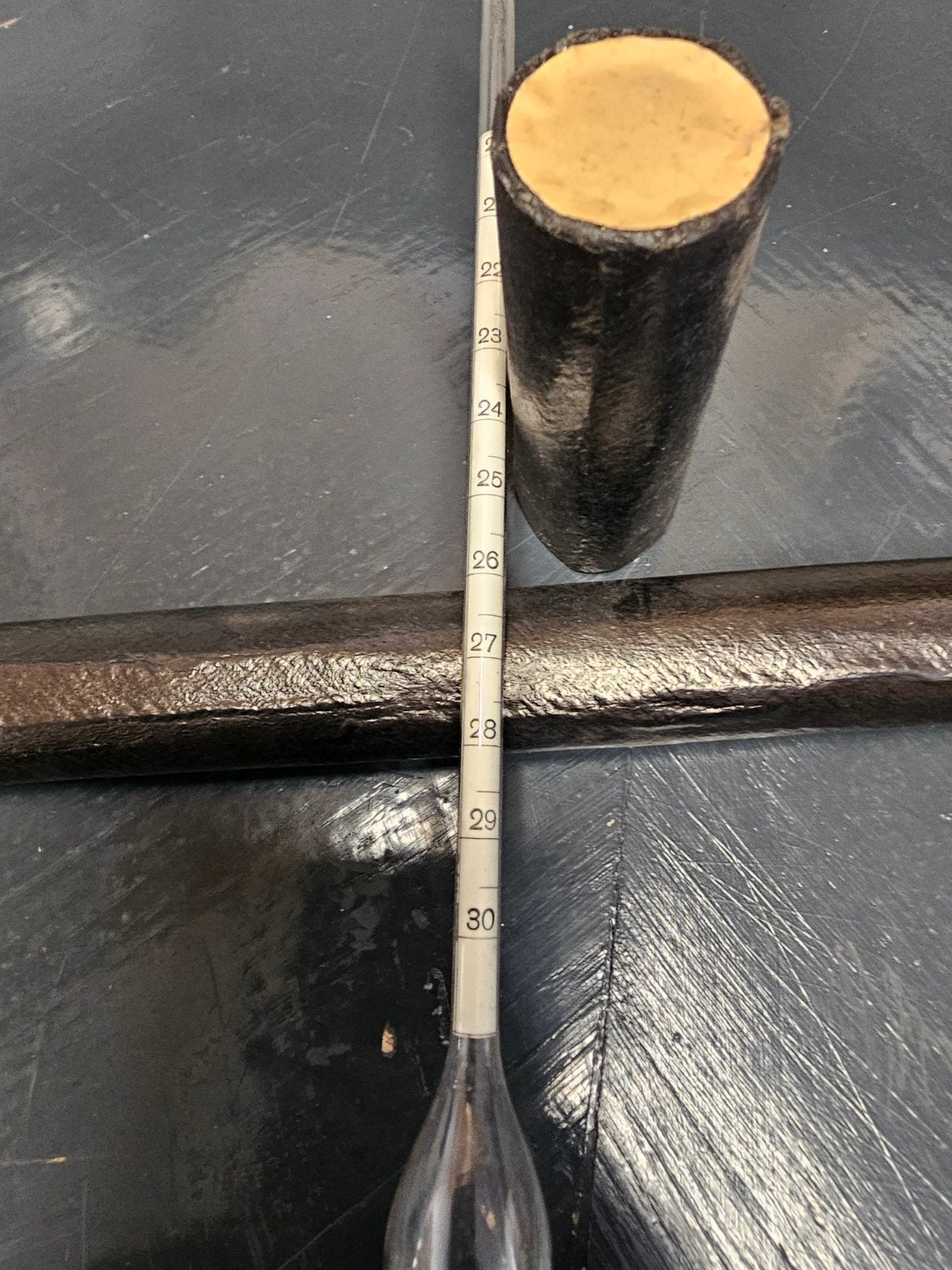 Antieke Hydrometer / Dichtheidsmeter in Houten Koker, Ophalen of Verzenden