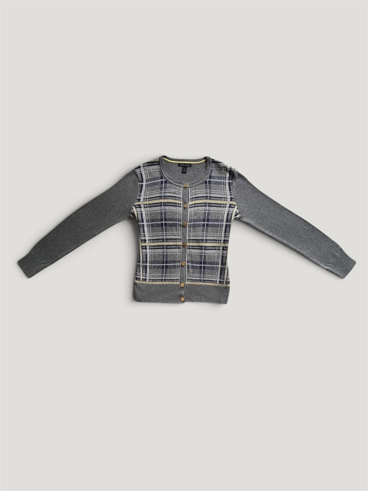 Tommy Hilfiger geruit vestje maat S, Ophalen of Verzenden, Zo goed als nieuw, Maat 36 (S), Grijs