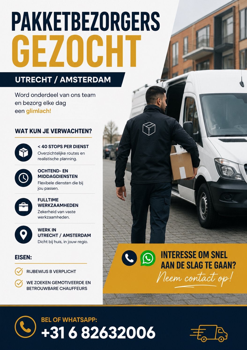 Pakketbezorgers gezocht: Amsterdam, Utrecht, Vacatures, Vacatures | Chauffeurs