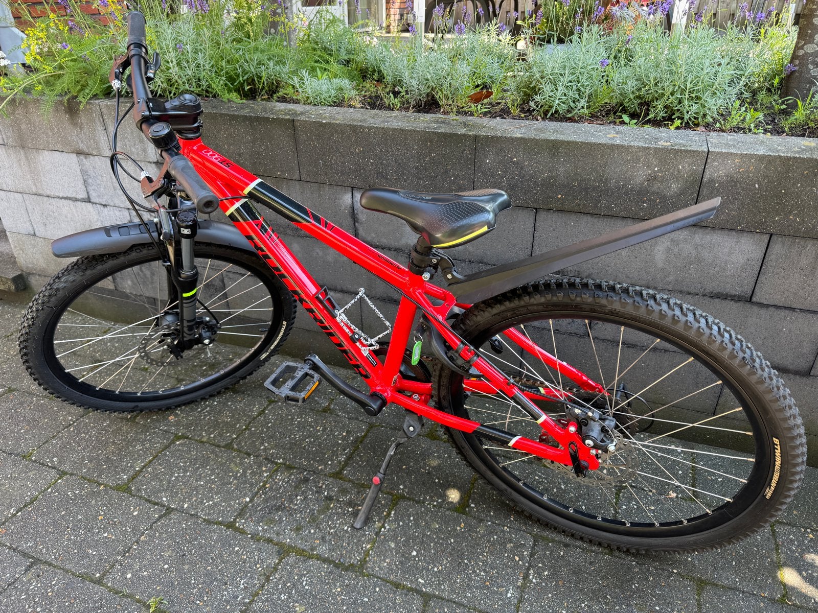 Rockrider ST900 24 inch Mountainbike Rood, Ophalen, Versnellingen, Schijfrem, Gebruikt