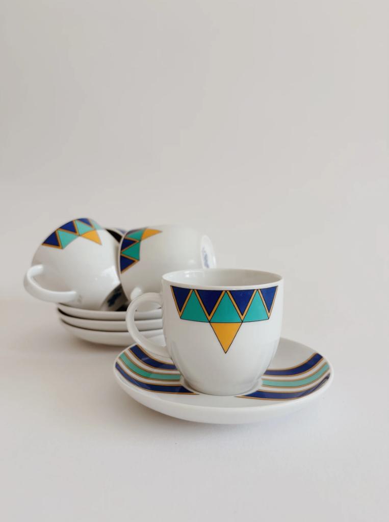 SET VAN 4 VINTAGE KOP EN SCHOTELS | GRAF VON HENNEBERG, Huis en Inrichting, Keuken | Servies, -, -, Ophalen of Verzenden, Zo goed als nieuw