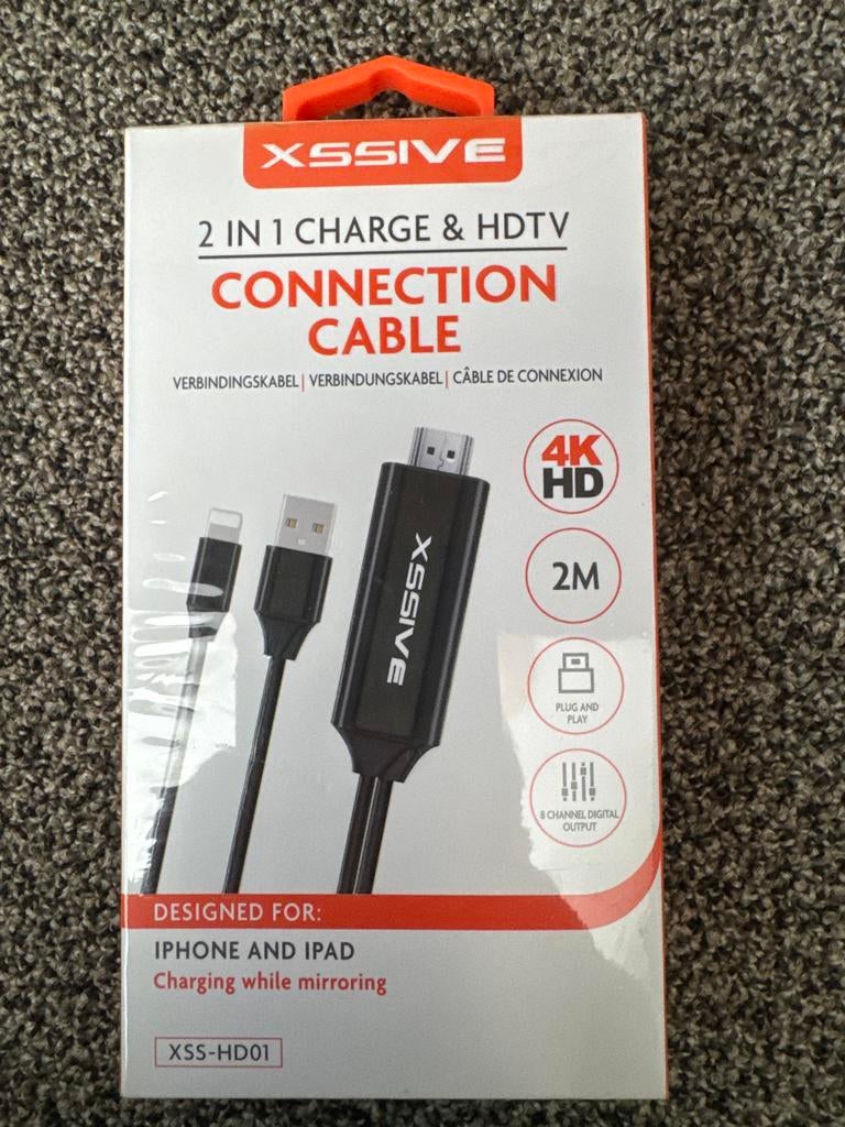 XSSIVE 2-in-1 Charge & HDTV Aansluitkabel voor iPhone/iPad, Ophalen, Nieuw