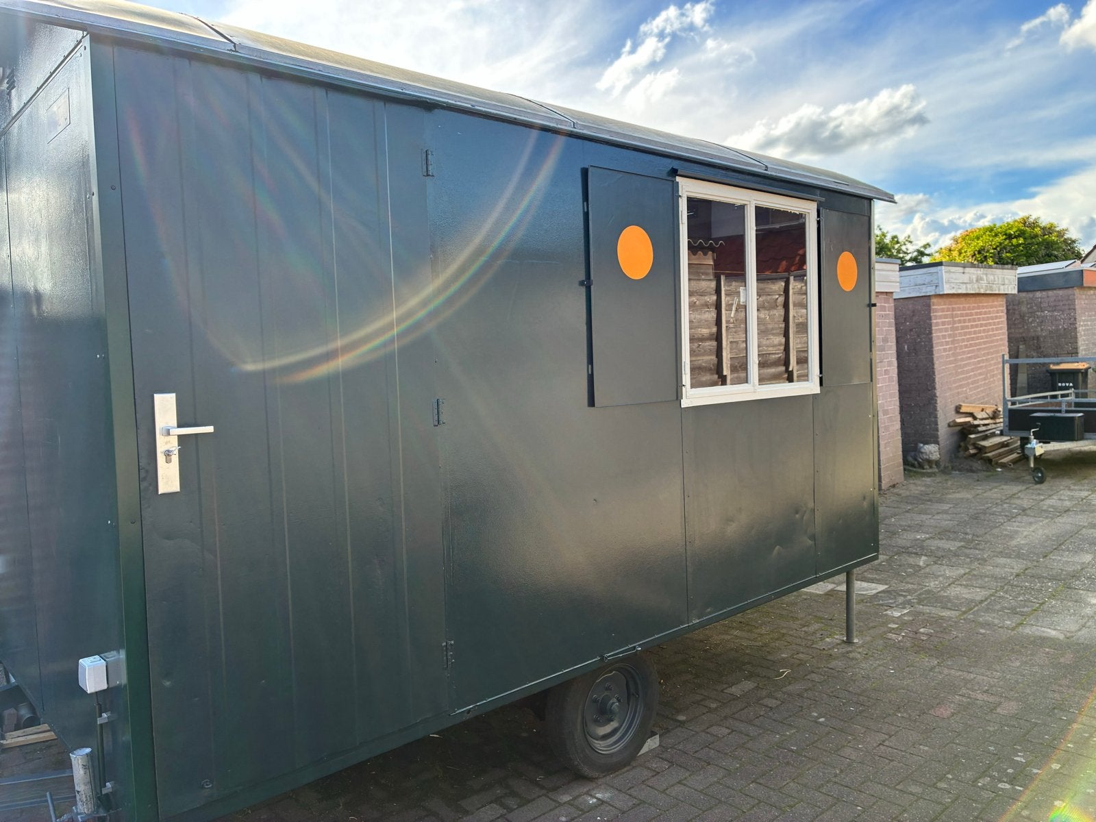 Nette Bohmer Schaftwagen, Pipowagen, keet.12 volt, Doe-het-zelf en Verbouw, Bouwketen en Schaftketen, Ophalen, Zo goed als nieuw