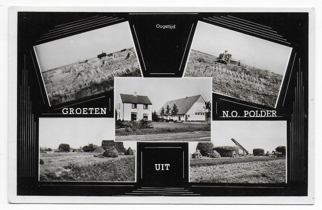 Noord Oost Polder Ansichtkaart uit 1956 ( B7749), Ophalen of Verzenden, 1940 tot 1960, Gelopen
