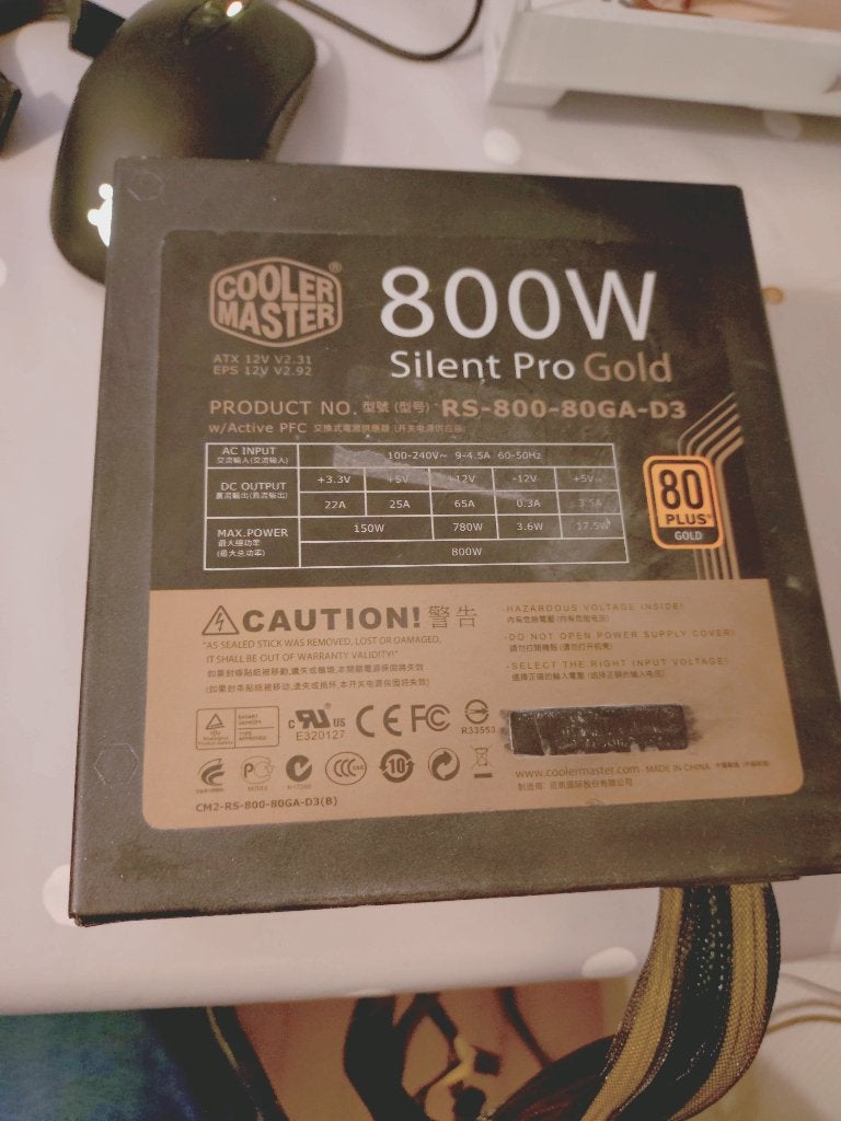 Coolermaster Silent Pro Gold 800W, Computers en Software, Ophalen of Verzenden, Gebruikt