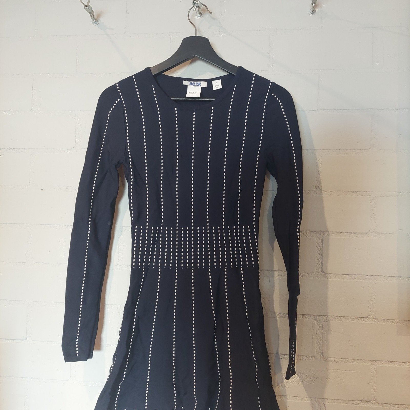 Nik en nik jurk 164 donkerblauw met witte streepjes, Ophalen, Zo goed als nieuw, Meisje, Jurk of Rok