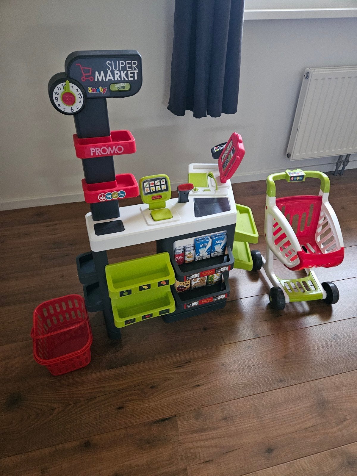 Smoby Supermarkt Speelset met Winkelwagen en Accessoires, Kinderen en Baby's, Ophalen, Zo goed als nieuw, Jongen of Meisje