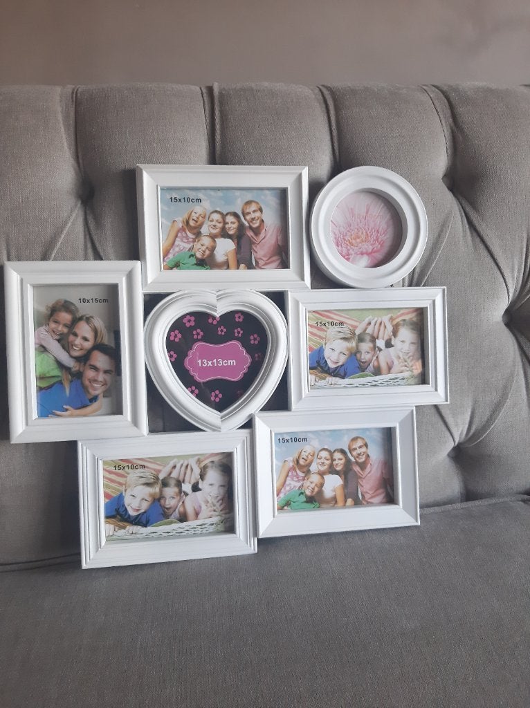 Witte fotolijst collage voor meerdere foto's, Ophalen, Zo goed als nieuw