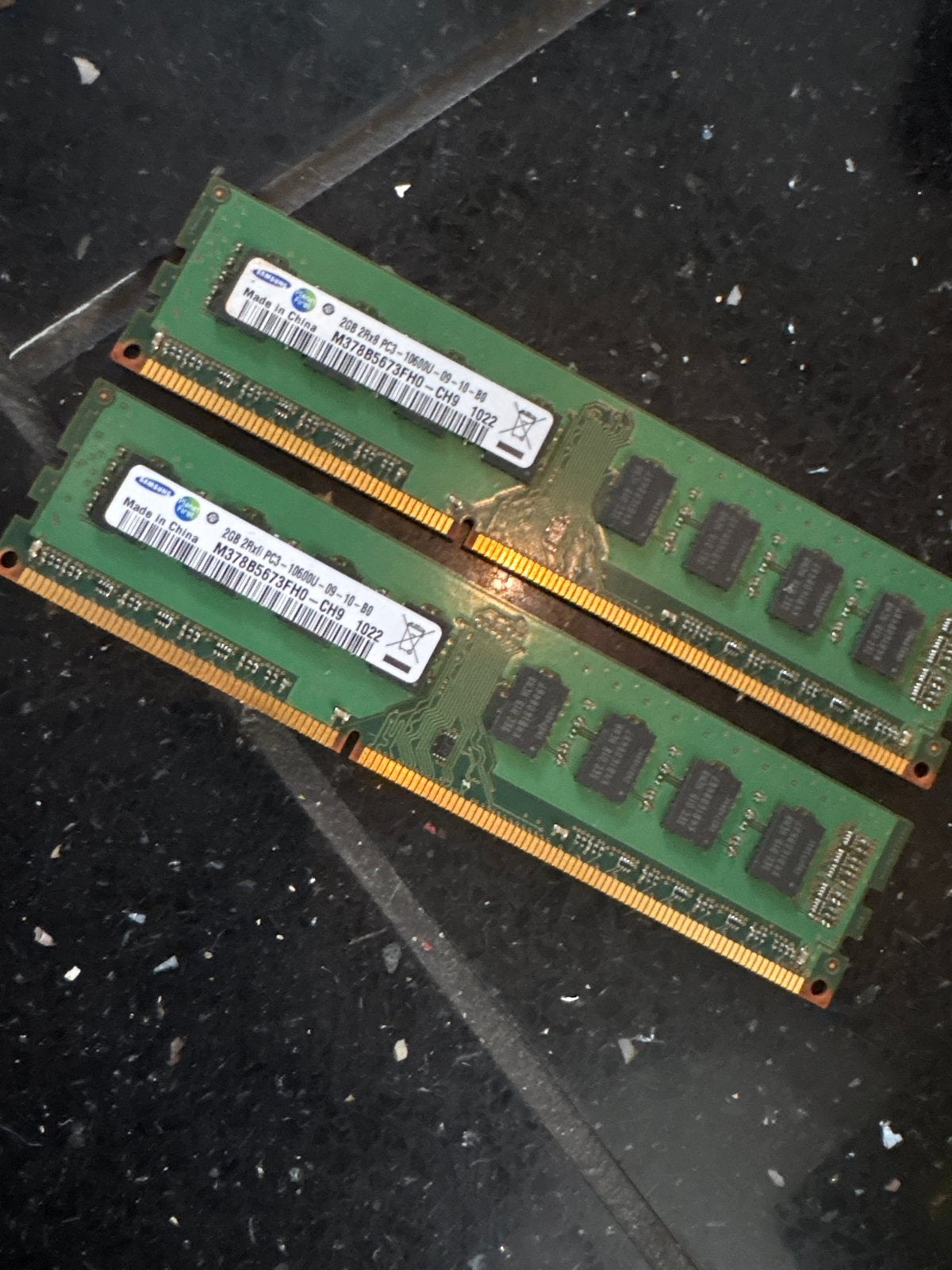 Samsung 2x2GB DDR3 RAM PC3-10600U Geheugenmodules, Gebruikt, Server, DDR3, Ophalen of Verzenden