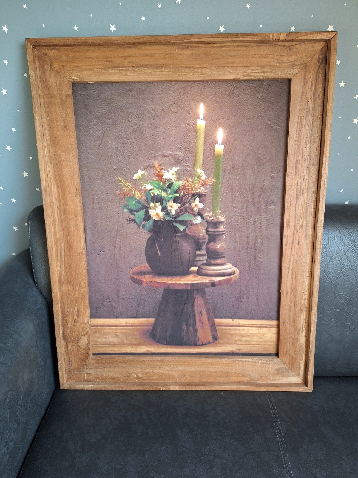 Landelijk schilderij houten lijst stoer sober, Ophalen, 50 – 75, Nieuw, Schilderij