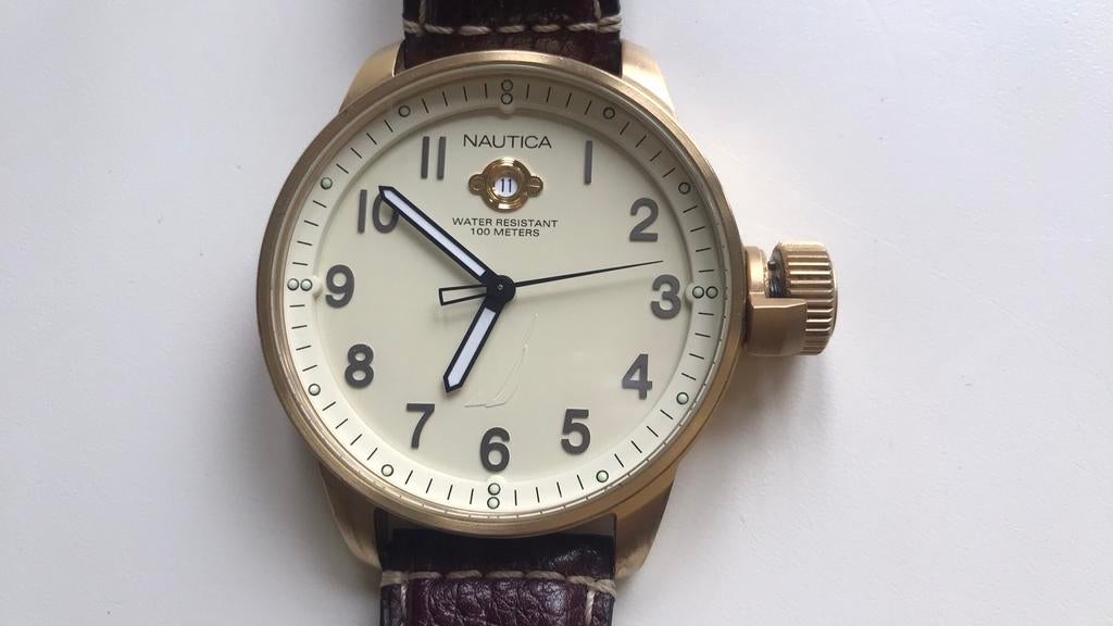 Nautica herenhorloge, Verzenden, Zo goed als nieuw, Staal, Overige merken