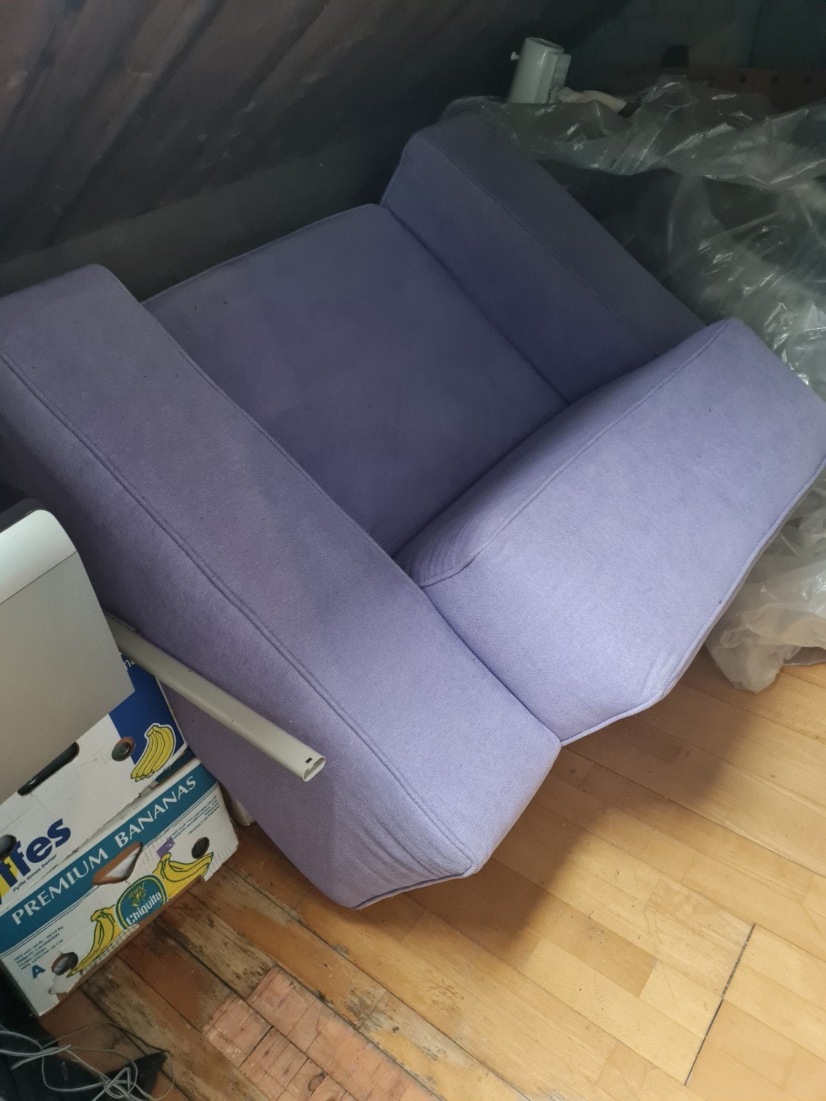 Paarse design stoel (love-seat) MOET NU WEG, Ophalen of Verzenden, 75 tot 100 cm