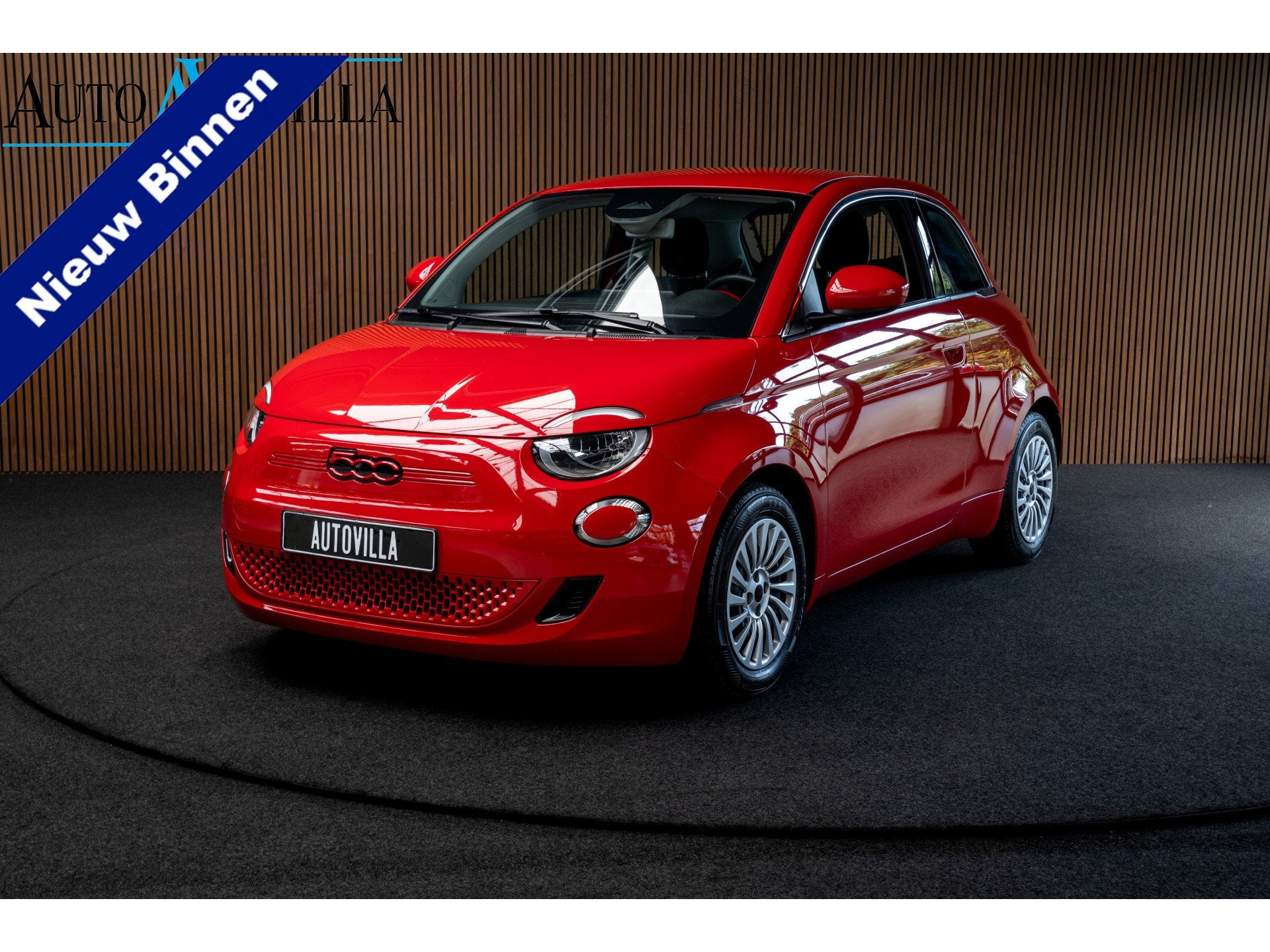 Fiat 500 24 kWh Navi Airco Stoelverwarming Cruise C. 3-Fase, Auto's, Fiat, Dealer onderhouden, Gebruikt, Zwart, 4 stoelen