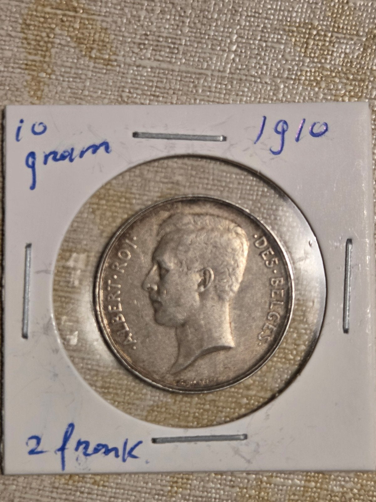 Zilveren 2 Franken munt België Albert I 1910, Postzegels en Munten, Ophalen of Verzenden, Zilver, Losse munt, Zilver
