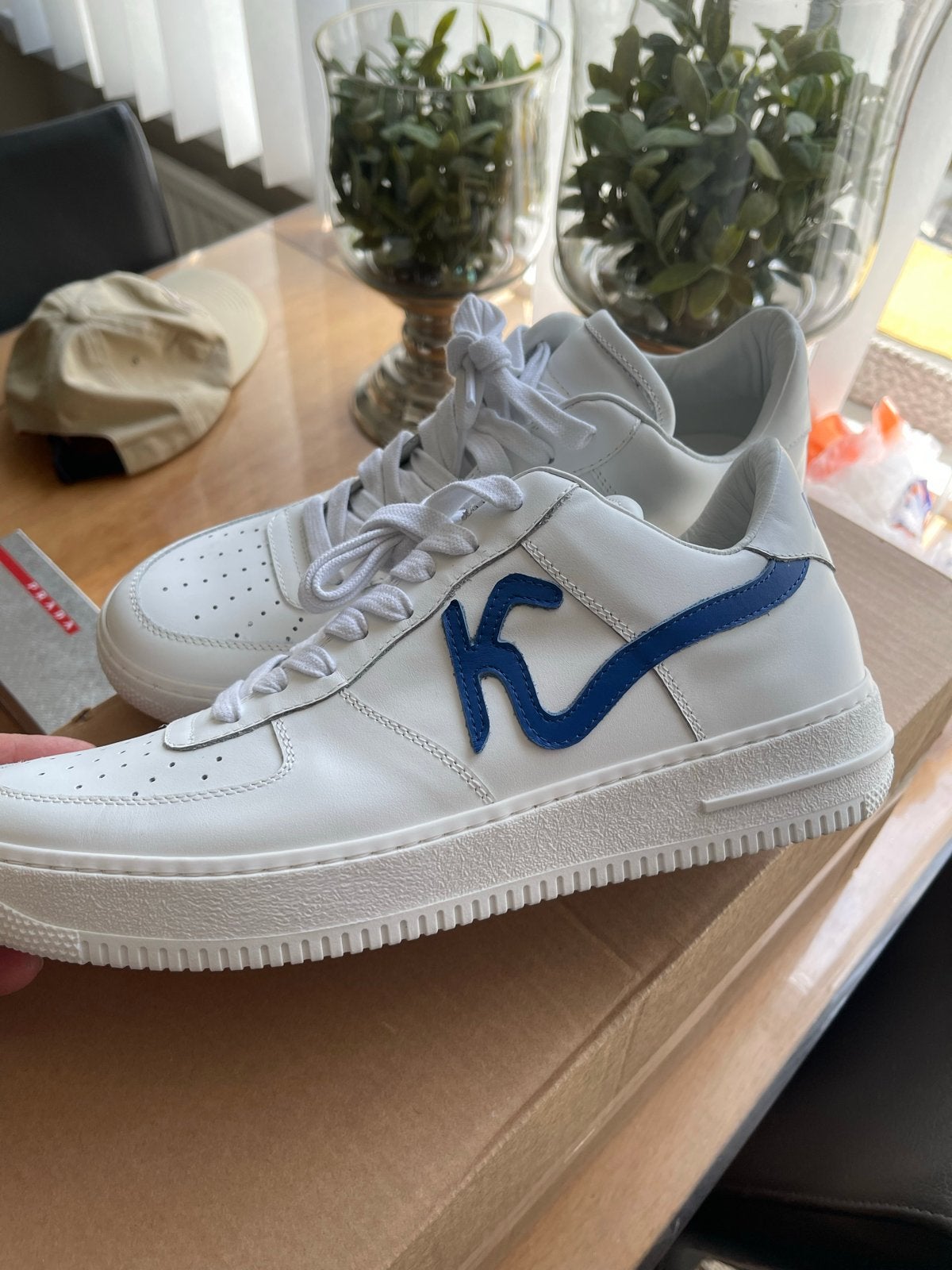 Nieuwe KNT Kiton Sneakers Maat 42 Wit met Blauw, Verzenden, Nieuw, Wit, Sneakers of Gympen