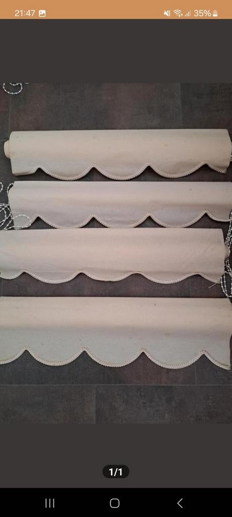 4 gebruikte rolgordijnen met rondingen 60cm., Ophalen of Verzenden, Gebruikt, 50 tot 100 cm, 150 tot 200 cm