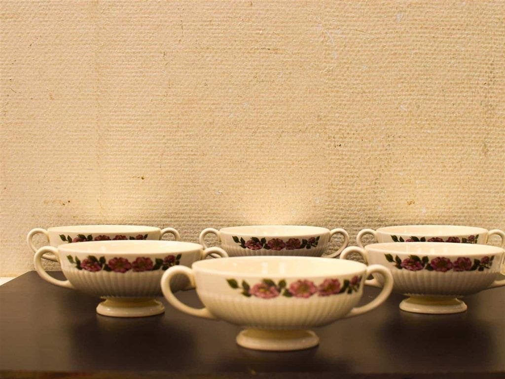 6 stuks wedgwood Briar rose Soepkommen 52719, Ophalen of Verzenden, Gebruikt, Aardewerk, Bord(en)