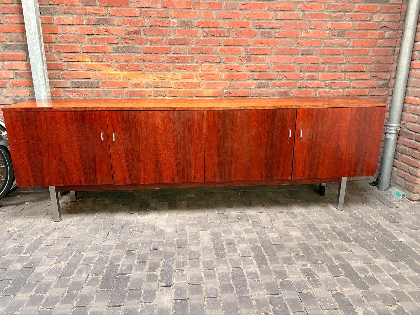 Vintage palissander jaren '60 Fristho dressoir, Ophalen, 200 cm of meer, 25 tot 50 cm, Overige houtsoorten