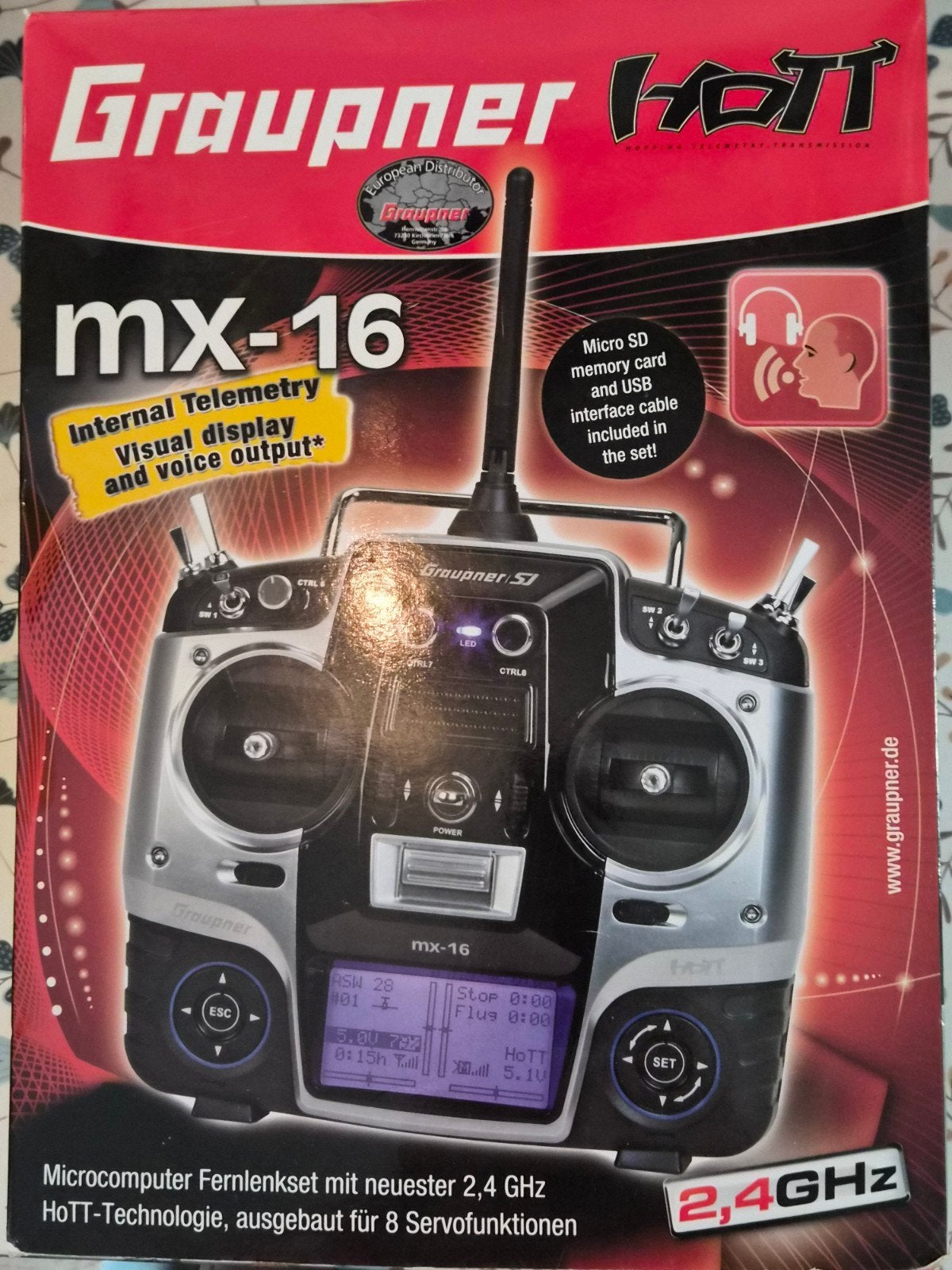 Graupner MX-16 HoTT 2,4GHz Zender - In Originele Doos, Hobby en Vrije tijd, Modelbouw | Radiografisch | Overige, Ophalen, Nieuw