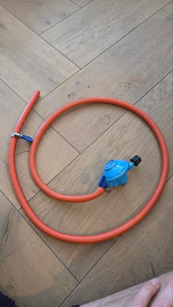 Gasslang met regelaar - Butaan 29 mbar, Ophalen of Verzenden, Gebruikt