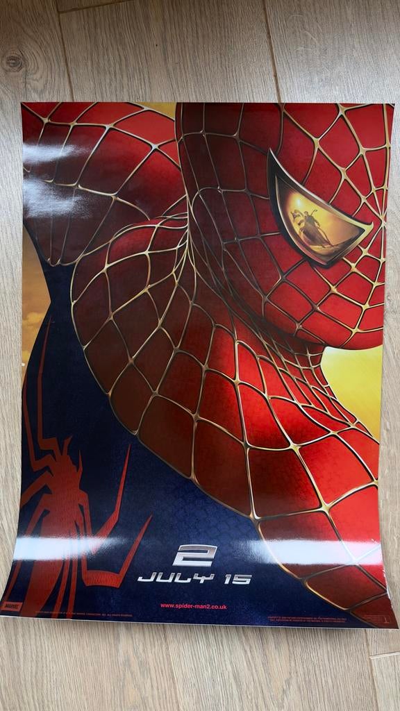 Spider-Man 2 Film Poster Sticker - Origineel, Verzamelen, Posters, Ophalen of Verzenden, A1 t/m A3, Film en Tv, Rechthoekig Staand