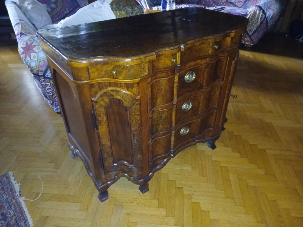 Antieke Barok Commode - Prachtig Wortelnoten Fineer, Ophalen of Verzenden