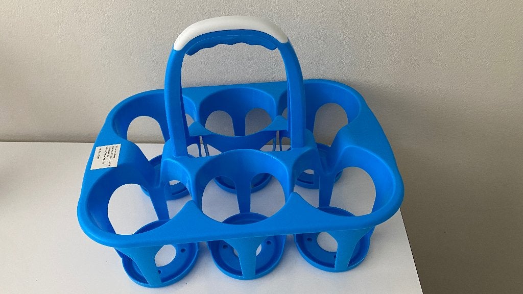 Blauwe flessenhouder/drankdrager voor 6 flessen, Kunststof, Nieuw, Ophalen of Verzenden, Overige merken