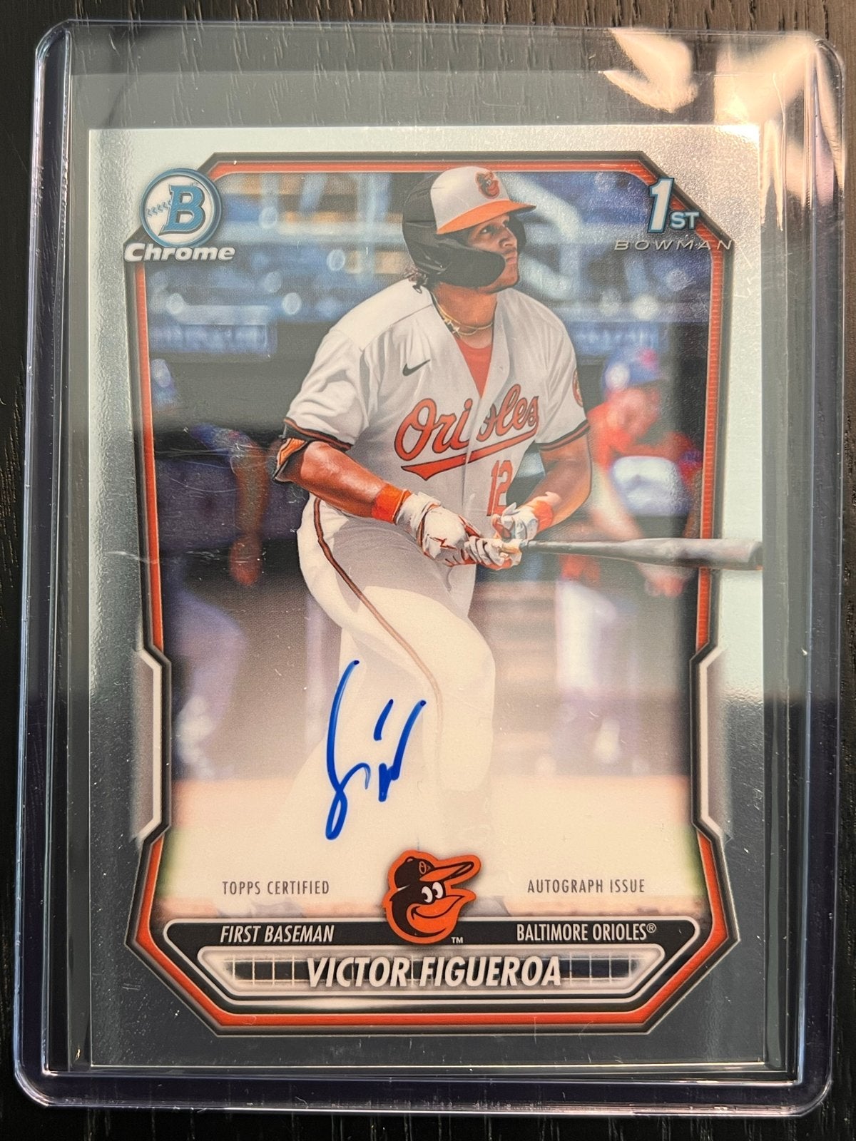 Topps Bowman Chrome Victor Figueroa On Card Auto #CPA-VF, Ophalen of Verzenden, Zo goed als nieuw, Overige sporten, Spelerskaart