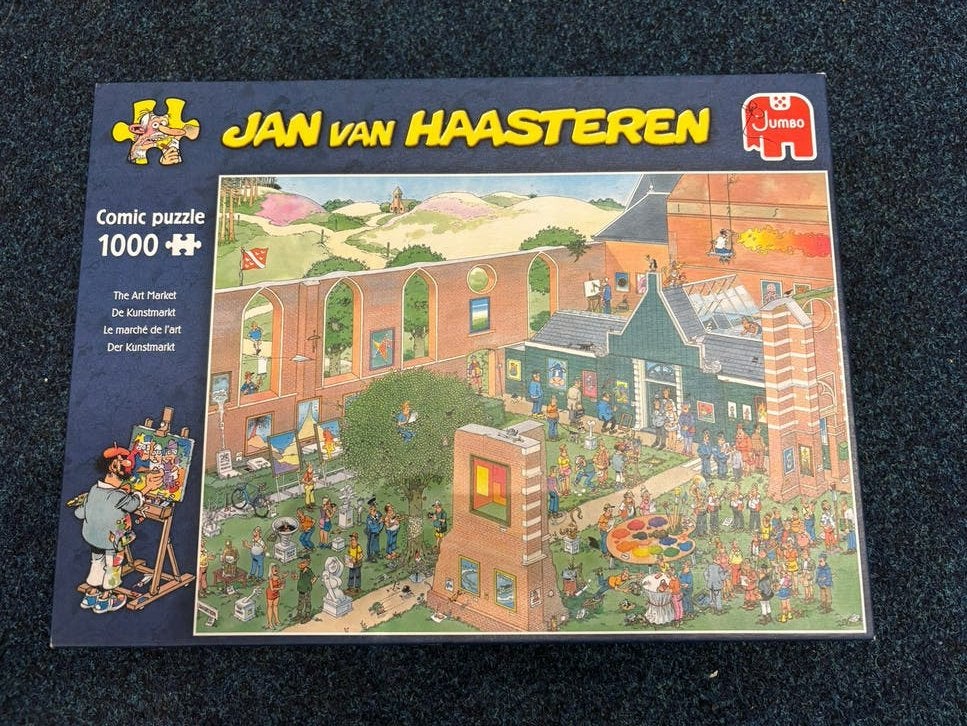 Jan van Haasteren Puzzel - De Kunstmarkt (1000 stukjes, Ophalen of Verzenden, 500 t/m 1500 stukjes, Zo goed als nieuw, Legpuzzel