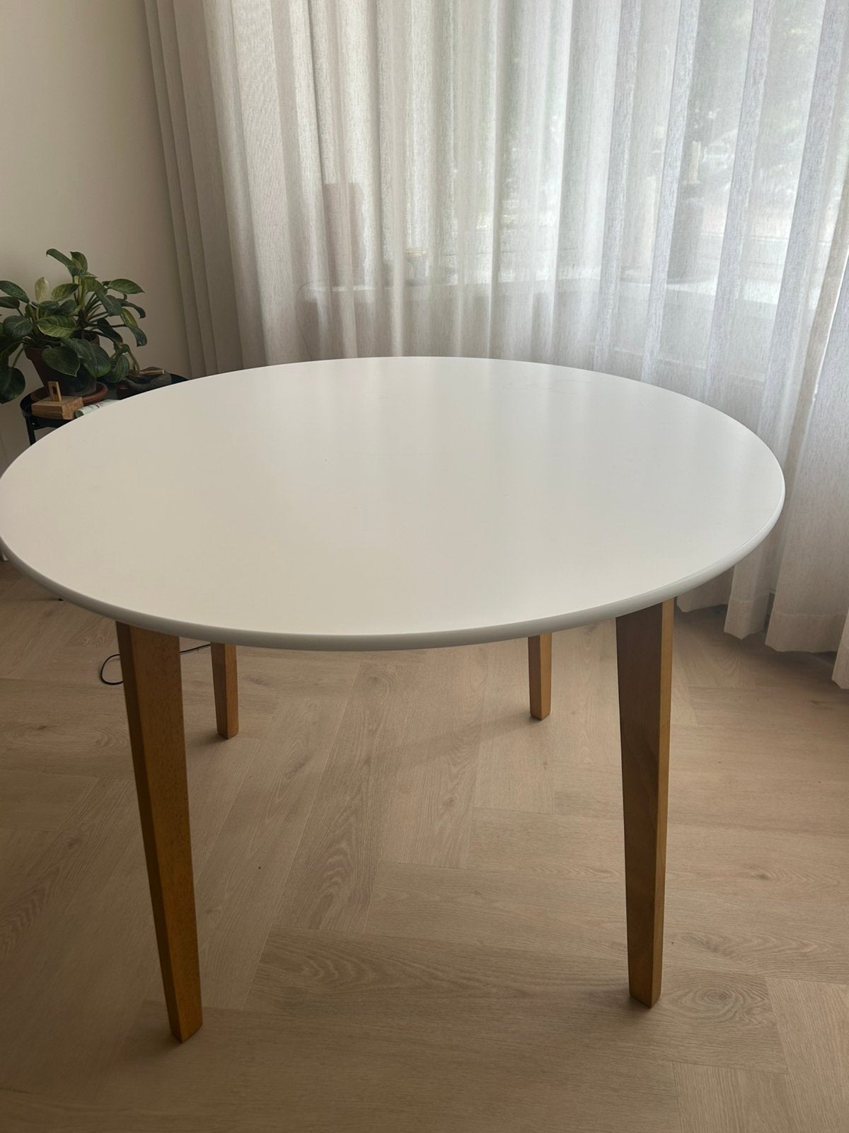 Eettafel wit/naturel JYSK-winkel, Ophalen, Zo goed als nieuw, 75 cm of meer, 60 cm of meer
