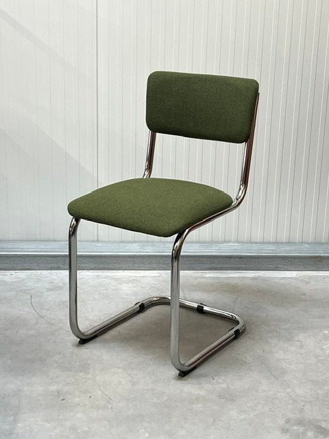 Retro buisframestoelen nieuw eetkamerstoelen groen prijs p/s, Huis en Inrichting, Metaal, Overige kleuren, ., Vintage