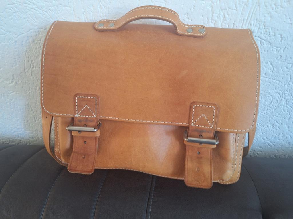 De Ruiter vintage leren tas, Ophalen of Verzenden, Gebruikt, Bruin, Aktetas of Boekentas