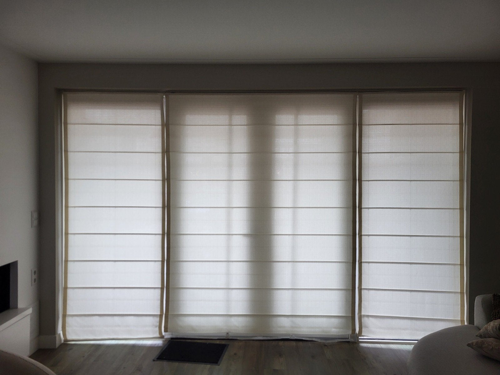 3 Vouwgordijnen beige/crème, Ophalen of Verzenden, Zo goed als nieuw, Beige, Vouwgordijn