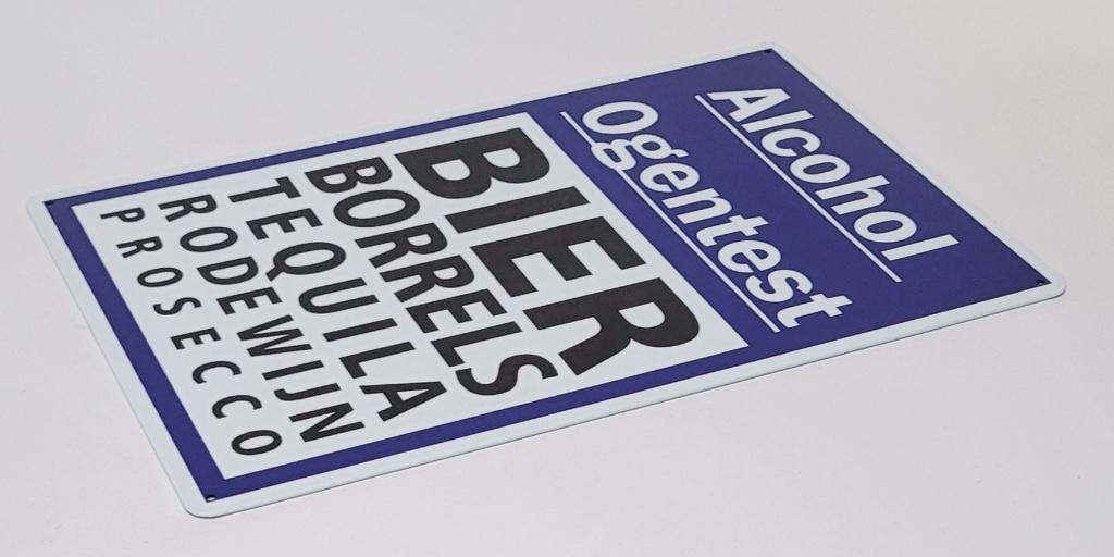 Alcohol ogen test bier borrels wijn reclamebord van metaal, Huis en Inrichting, Woonaccessoires | Tekstborden en Spreuken, Info@deconoord.nl