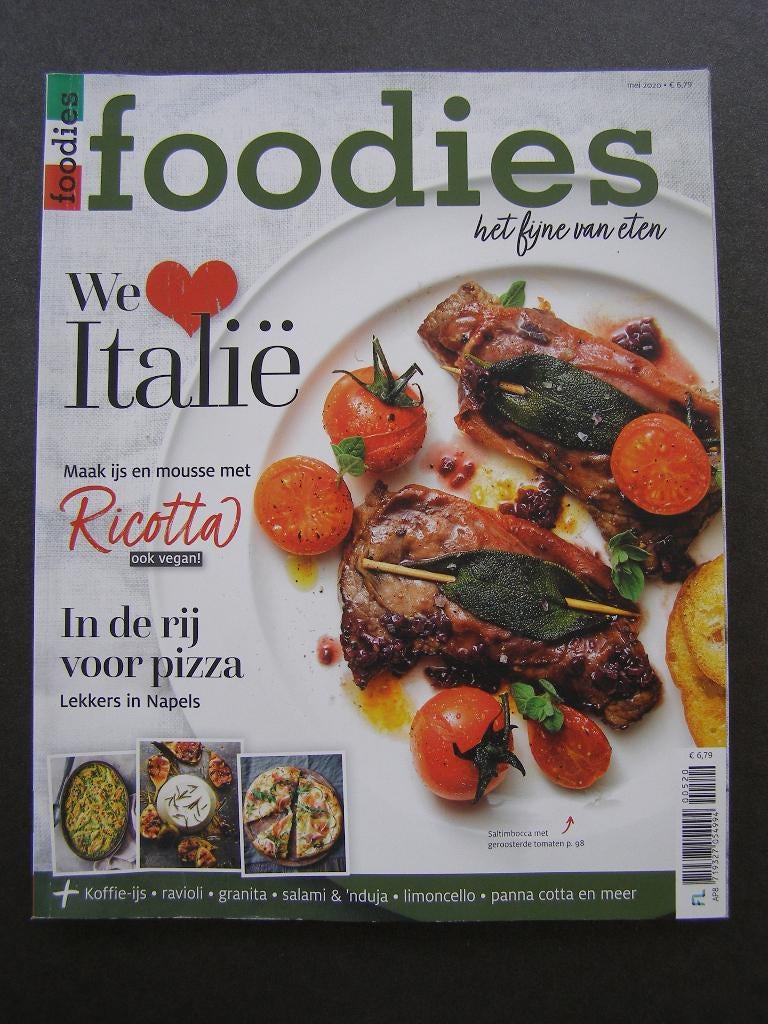 FOODIES, het fijne van eten: Italië; mei 2020, Boeken, Italië, Ophalen of Verzenden, Zo goed als nieuw, Hoofdgerechten