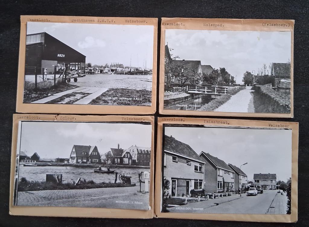 Akersloot, 19 x glasplaat JosPe, jachthaven ARZV, step, Ophalen of Verzenden, 1960 tot 1980, Ongelopen, Noord-Holland