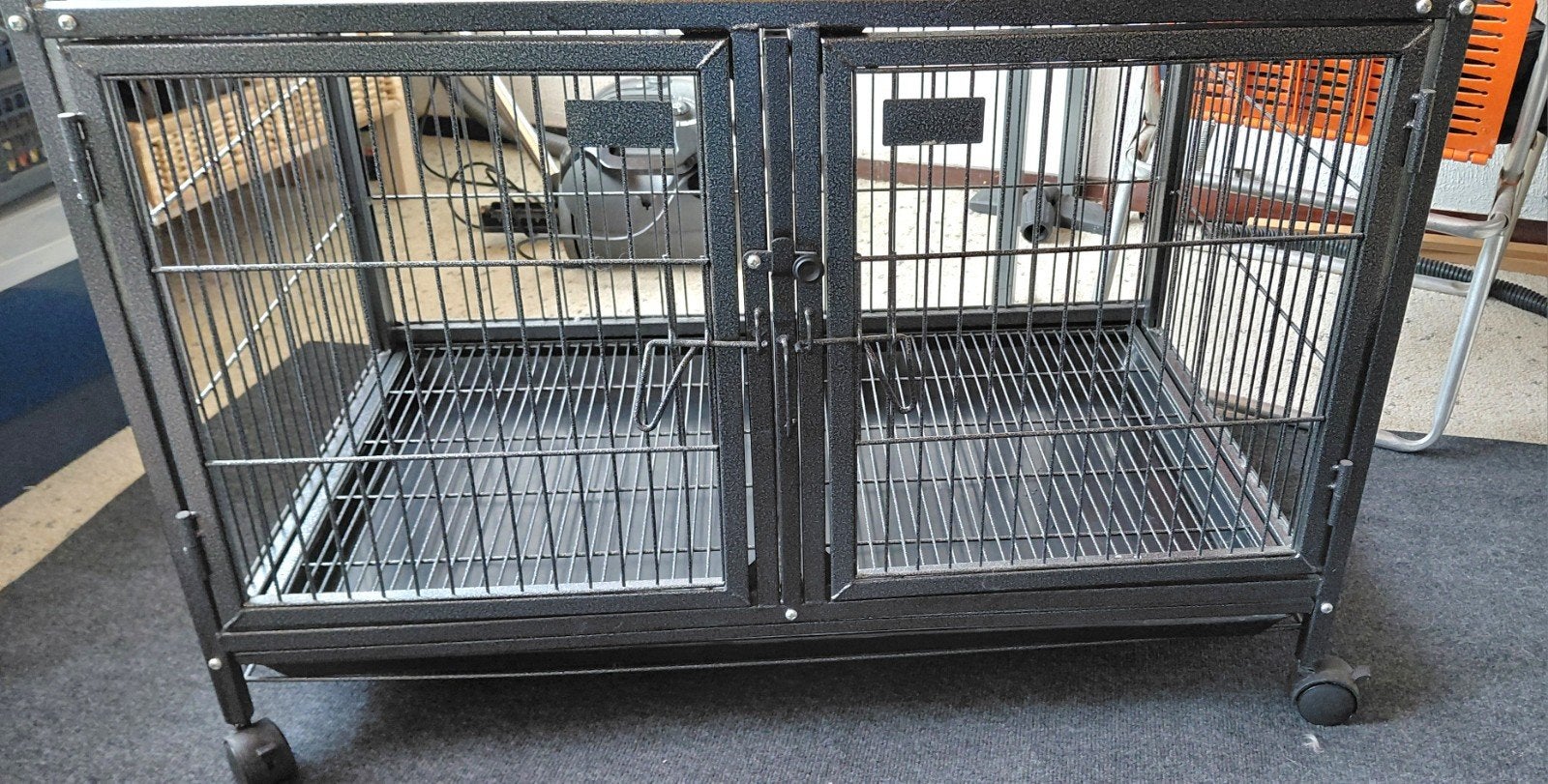verrijdbare bench draad kooi op wielen, Ophalen, 110 cm of meer, 65 tot 100 cm