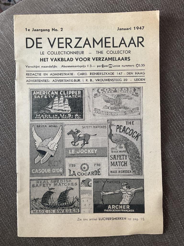 Tijdschrift de Verzamelaar 1ejaargang 1946-1947, Boeken, Tijdschriften en Kranten, Ophalen of Verzenden, Gelezen, Overige typen