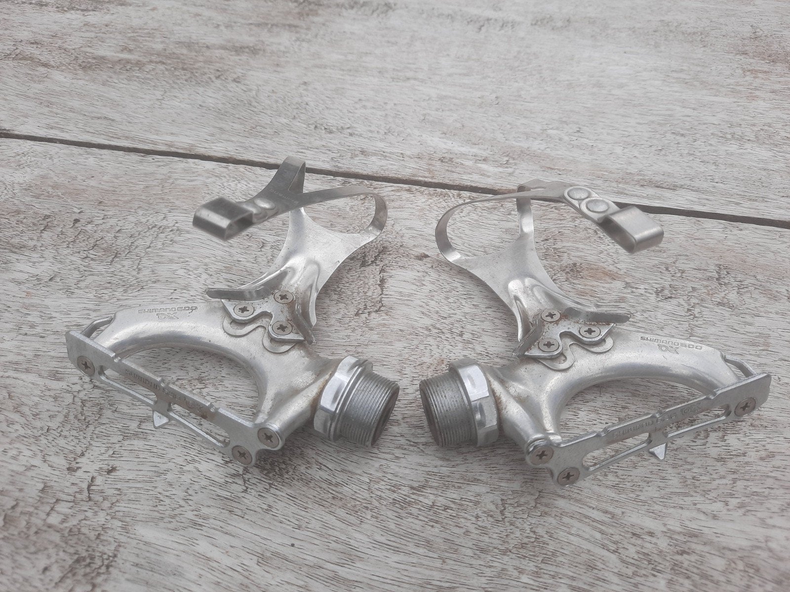 Shimano 600 DX Pedalen - Vintage Fiets Pedalen, Fietsen en Brommers, Crankstel of Pedalen, Gebruikt, Ophalen of Verzenden, Aluminium