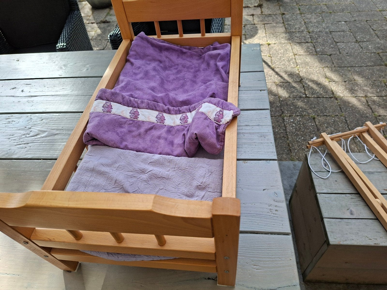 Houten Poppenledikantje - 64x28.5x34 cm, Ophalen, Gebruikt, Overige typen