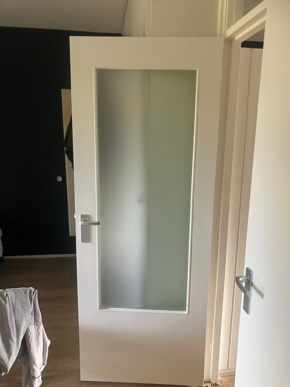 2 binnendeuren : 1 met glas en een zonder glas, Doe-het-zelf en Verbouw, Deuren en Horren, Ophalen, Binnendeur, 200 tot 215 cm