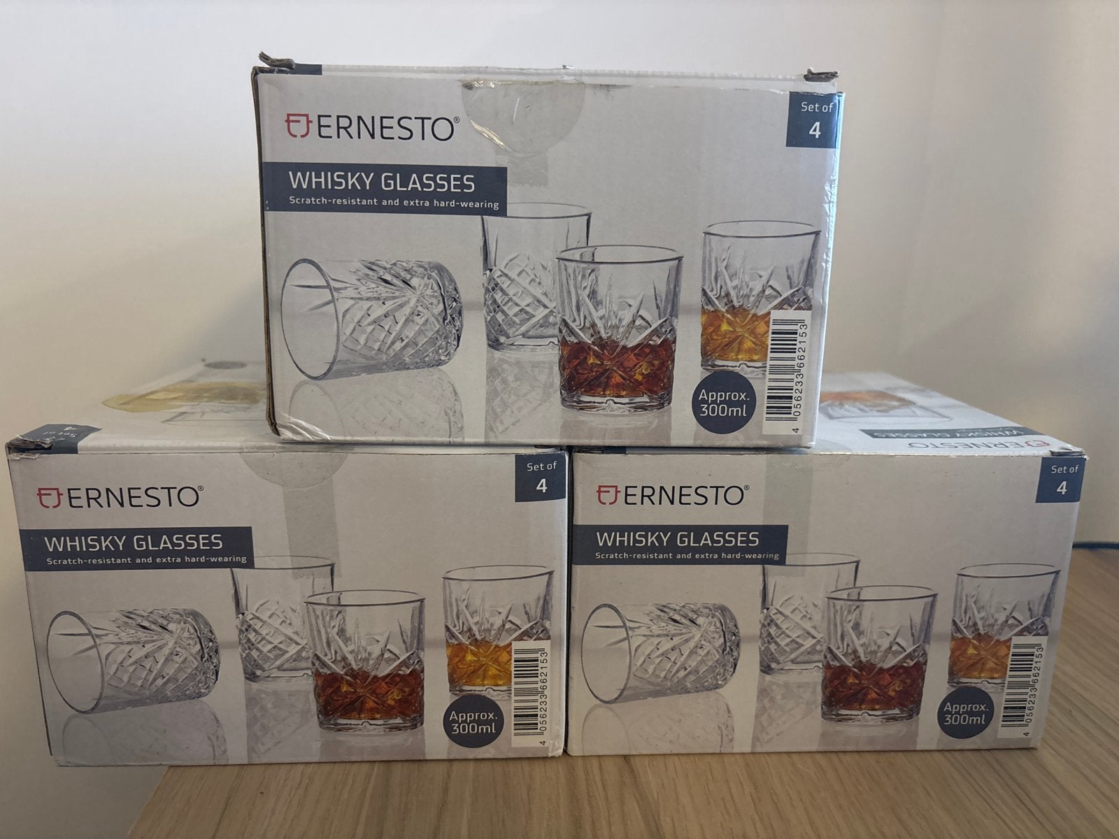 12 Ernesto Whiskey Glazen - Krasbestendig & Gehard Glas, Ophalen of Verzenden, Nieuw, Glas, Glas of Glazen