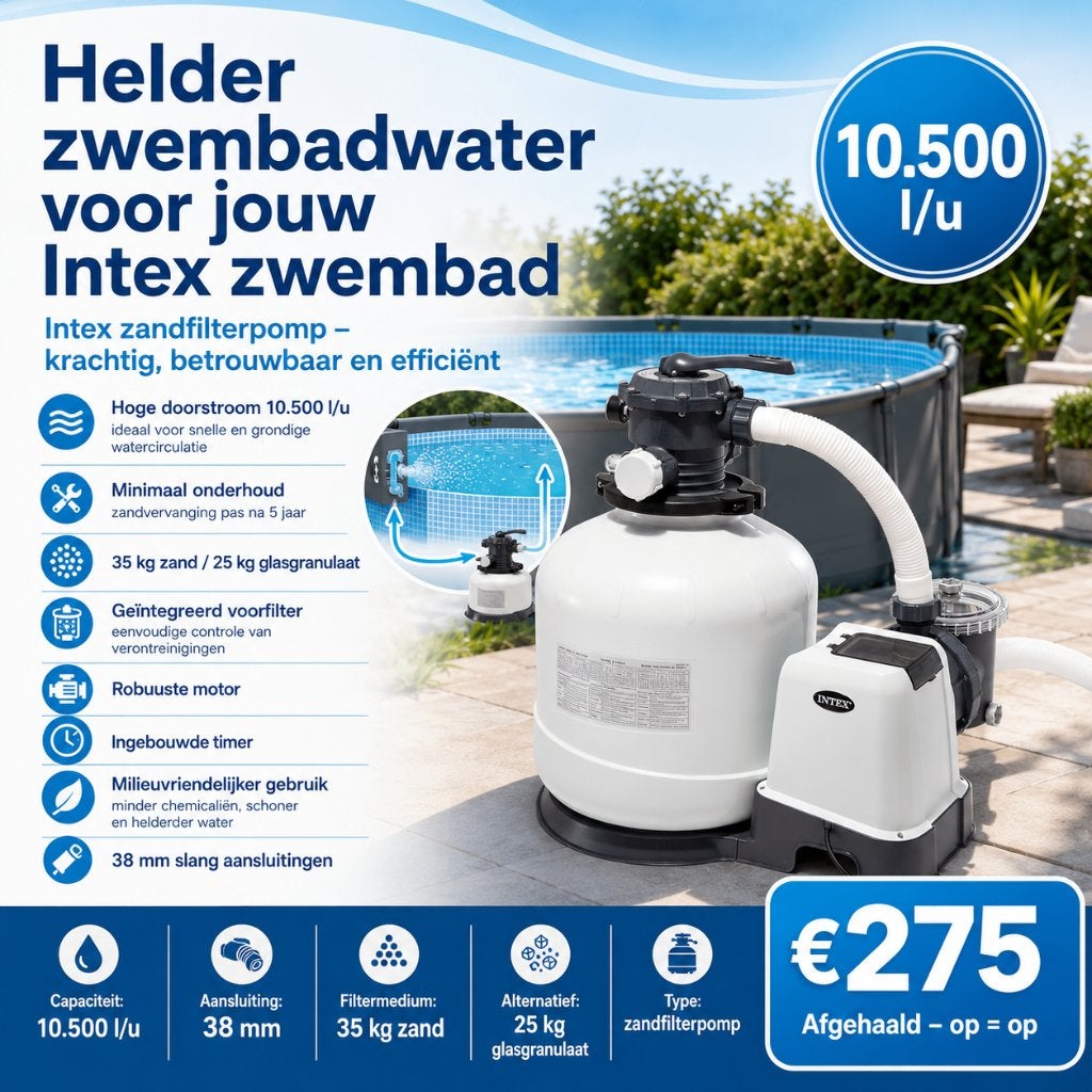 INTEX zandfilterpomp 10.500 l/u – krachtig, Ophalen, Gebruikt