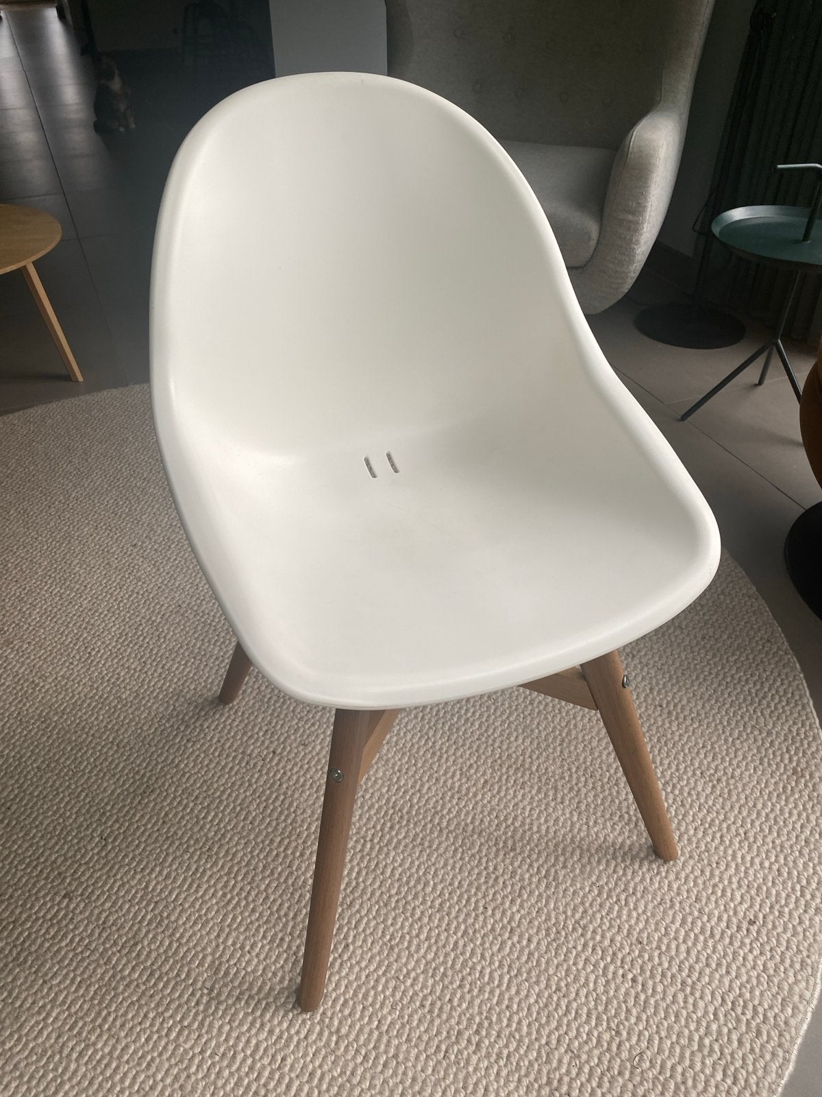 IKEA Fanbyn stoel - Wit met houten poten, Ophalen, Gebruikt, Wit, Eén