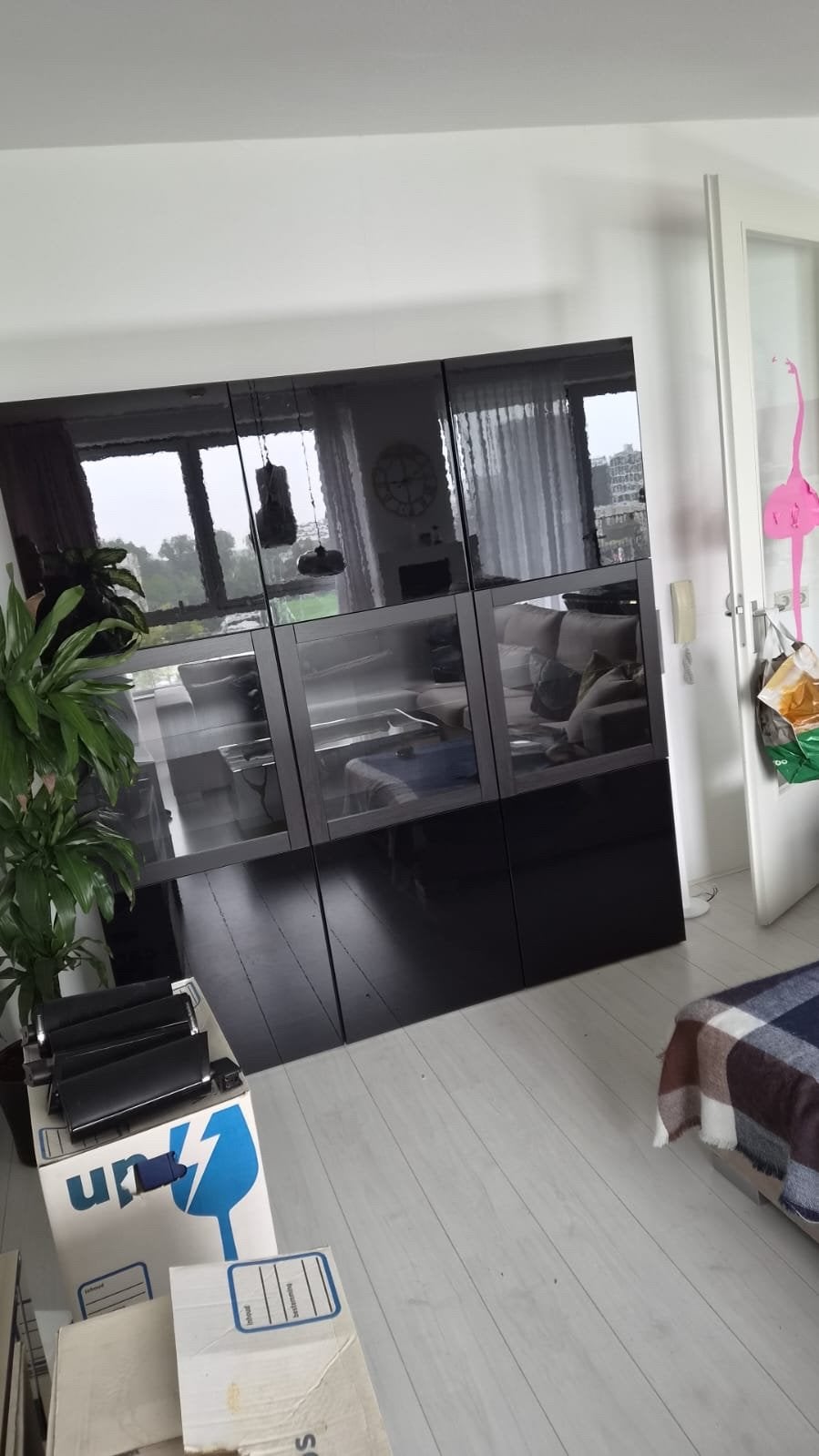 IKEA Besta Kast met Glazen Deuren en Legplanken, Ophalen, Gebruikt