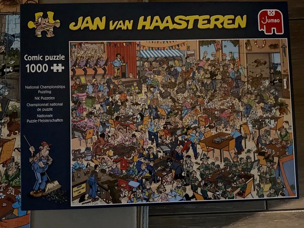 J v Haasteren NK puzzelen 1000 stukjes, Ophalen of Verzenden, 500 t/m 1500 stukjes, Zo goed als nieuw