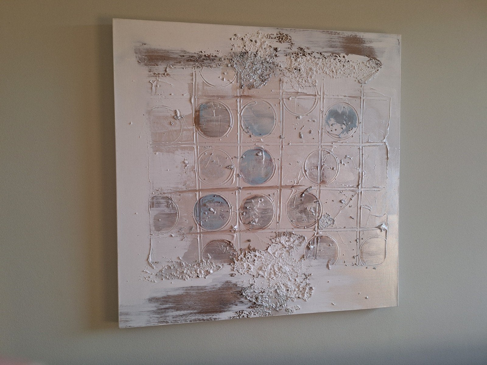 Abstract canvas schilderij met textuur, Antiek en Kunst, Ophalen